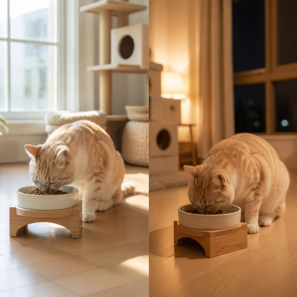 고양이 식사 시간대별 먹는 속도 비교하기, 아침과 저녁은 어떻게 다를까요? 관련 고양이 사진 1