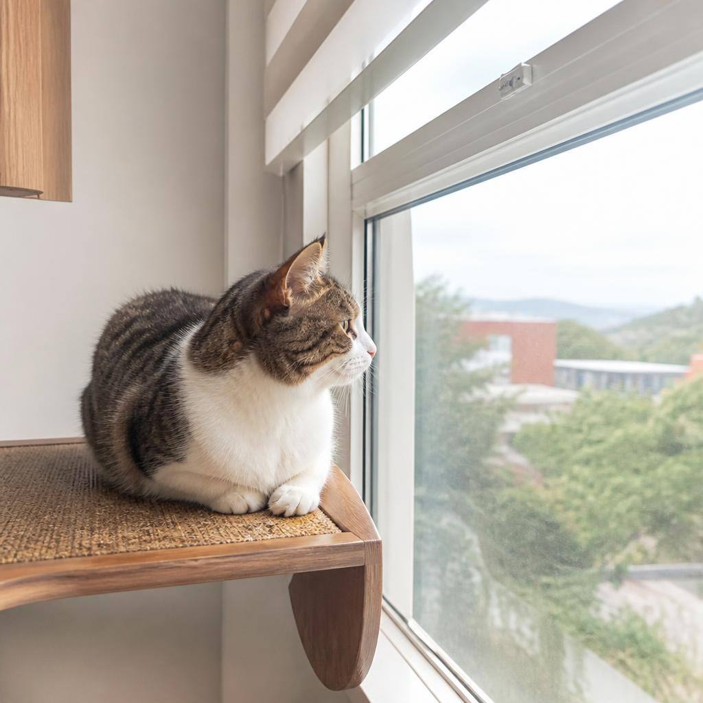 고양이 창가 자리를 만들 때 높이와 거리를 보는 법 관련 고양이 사진 2